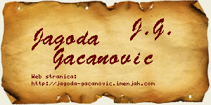 Jagoda Gačanović vizit kartica